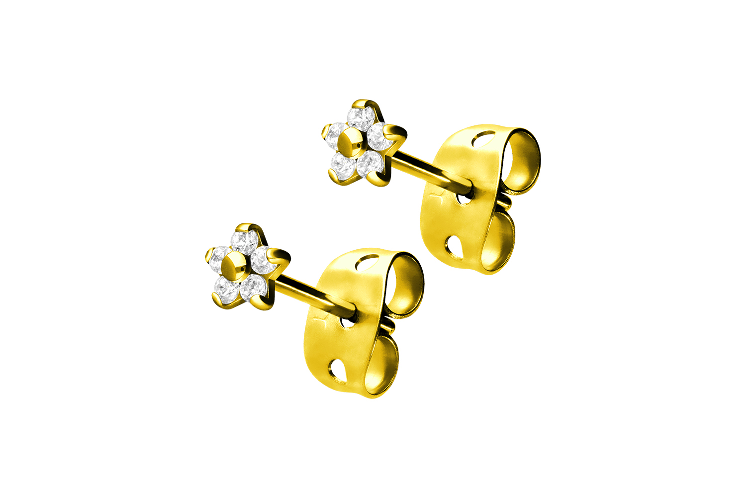 Titan Ohrstecker KRISTALLBLUME von Piercingline